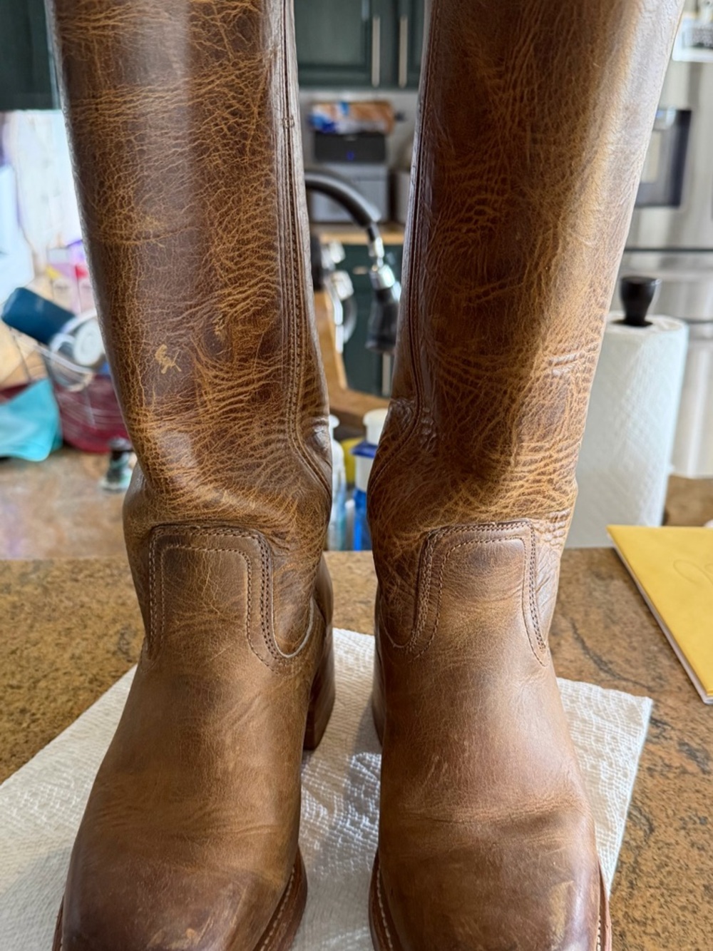 Frye Campus 14L Whiskey Brown Cognac leather Vintage square toe